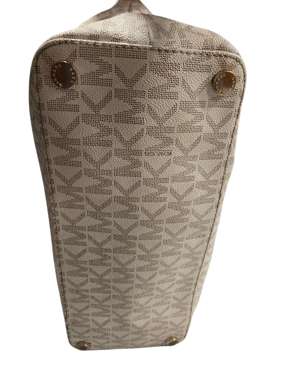 Michael Kors Beige Logo Tote Bag with Tan Trim - Picture 4 of 5